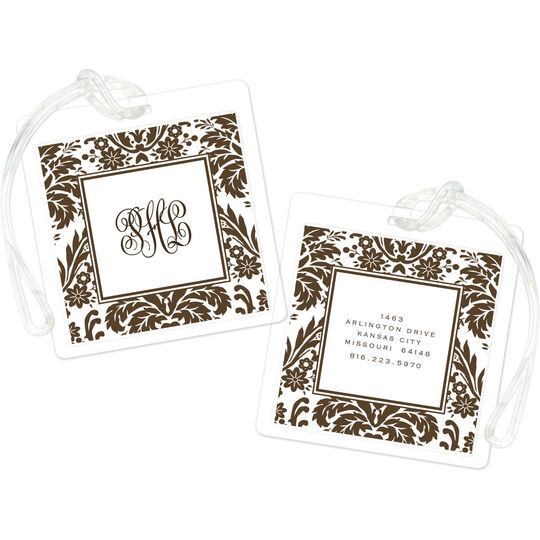 Damask Expresso Luggage Tags